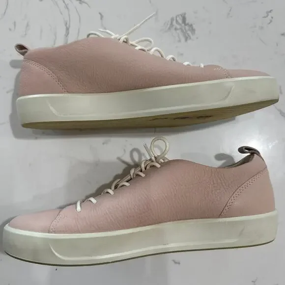 Ecco Women’s Gillian Leather Rose Dust Lace Up Sneakers, Size 8, Like New - Picture 2 of 6